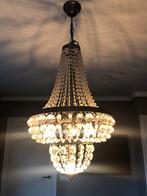 Elegante kroonluchter met kristallen, Huis en Inrichting, Ophalen of Verzenden, Gebruikt, Metaal