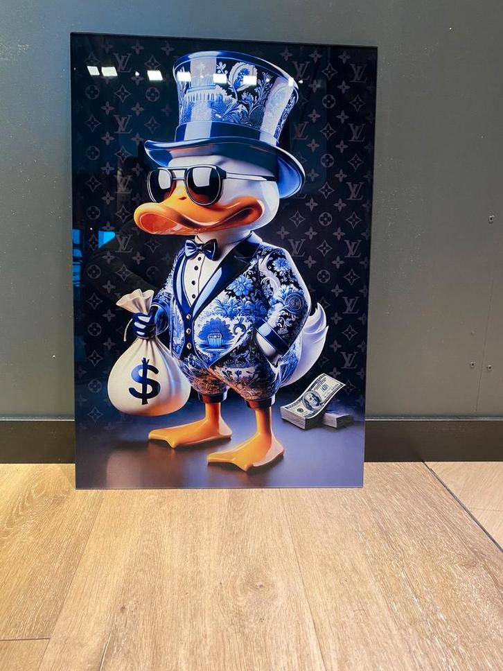 Dagobert Duck Plexiglas Schilderij, Antiek en Kunst, Kunst | Overige Kunst, Ophalen of Verzenden