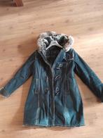 Winterjas blauw suede 38 ZGAN, Maat 38/40 (M), Blauw, Ophalen of Verzenden, Zo goed als nieuw