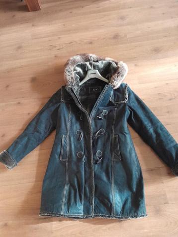 Winterjas blauw suede 38 ZGAN beschikbaar voor biedingen