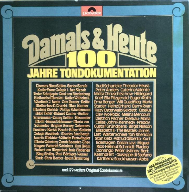 Damals & Heute. 100 Jahre Tondokumentation 3LP, Cd's en Dvd's, Vinyl | Klassiek, Zo goed als nieuw, Classicisme, Kamermuziek, 12 inch