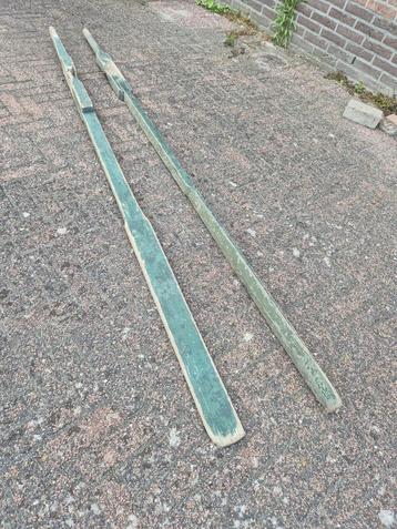 Antieke Houten Roeispanen - Decoratief & Nautisch beschikbaar voor biedingen