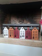 Waxinelichthouders Grachtenpandjes, Huis en Inrichting, Ophalen, Bruin, Overige materialen, Minder dan 25 cm