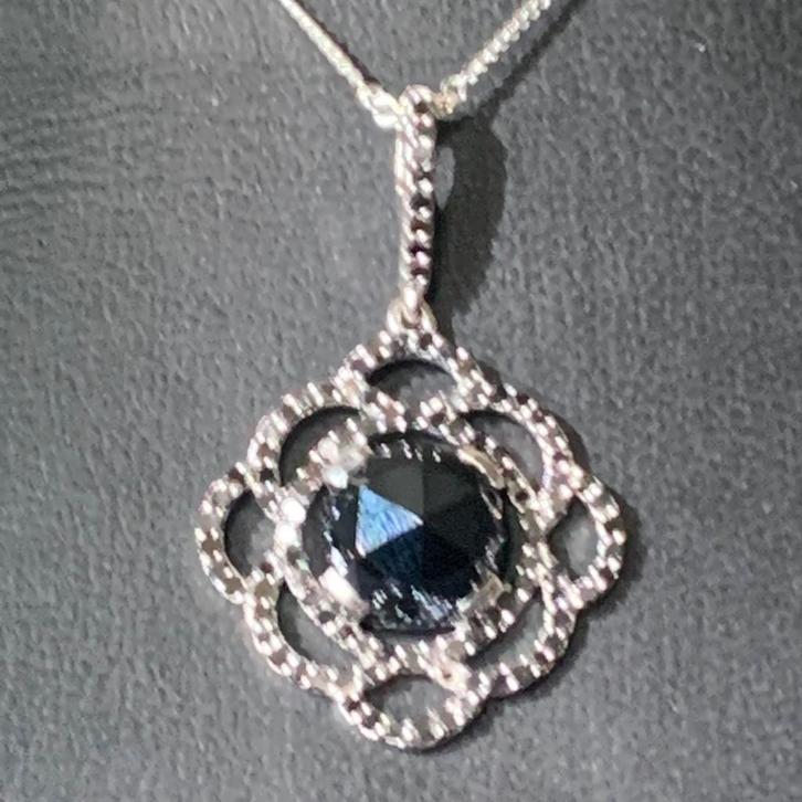 Spinel hanger beschermt succes welvaart intuïtie voorspoed, Sieraden, Tassen en Uiterlijk, Kettingen, Nieuw, Zilver, Zwart, Met edelsteen