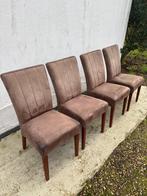 4 leren stoelen met armleuning - Zeer goede staat, Ophalen, Gebruikt, Bruin, Leer