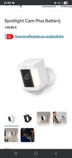 Ring Spotlight Cam Plus Batterij, Audio, Tv en Foto, Videobewaking, Ophalen of Verzenden, Zo goed als nieuw, Buitencamera