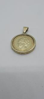 Zilveren Halve Gulden 1929 Vergulde Hanger, Ophalen of Verzenden