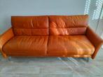 Leren bank - 3 zits - Cognac kleur., Gebruikt, Ophalen of Verzenden, 200 tot 250 cm, Leer