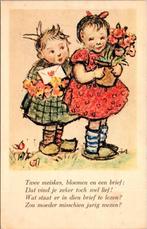 Twee meiskes - Antieke ansichtkaart kinderen rijmpje, Verzenden, 1920 tot 1940, Ongelopen, Kinderen
