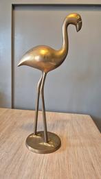 Vintage Messing Flamingo Beeld, Ophalen of Verzenden, Gebruikt, Metaal, Dierenbeeld