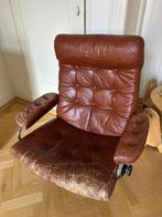 1970s Ekornes Stressless Recliner – Brown Leather & Chrome, Ophalen