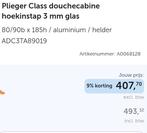 Nieuwe Douchecabine zonder bak - €250 of bod, Doe-het-zelf en Verbouw, Sanitair, Ophalen of Verzenden, Nieuw, Glas, Douche