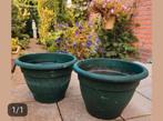 2 ELHO kunststof bloempotten groen, Ophalen, Kunststof, Gebruikt, Rond