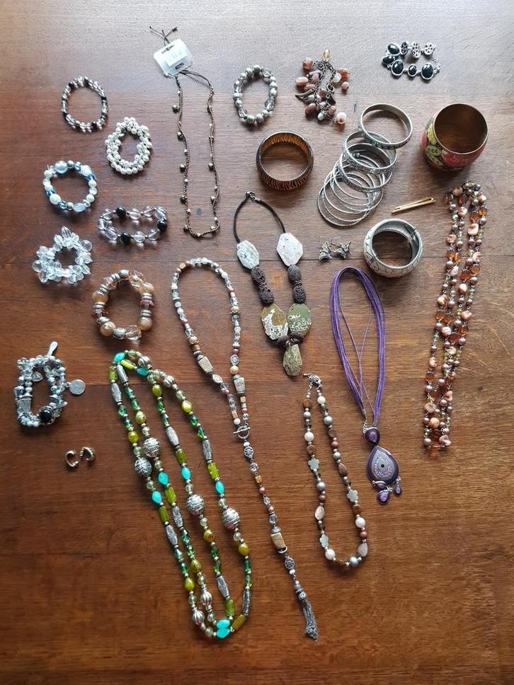 Sierraden ketting armband oorbellen, Sieraden, Tassen en Uiterlijk, Kettingen, Zo goed als nieuw, Overige materialen, Ophalen of Verzenden