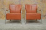 2 terrakleurige leren Bert Plantagie Class design fauteuils!