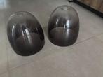 2 gerookt glazen lampenkappen, Huis en Inrichting, Ophalen, Overige kleuren, 25 tot 50 cm, Rond
