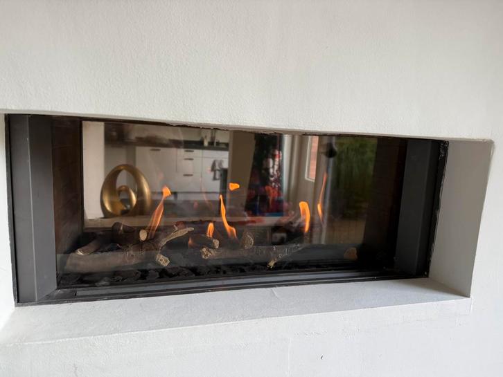 Gashaard doorkijkhaard, Huis en Inrichting, Haarden, Zo goed als nieuw, Elektrische haard, Ophalen