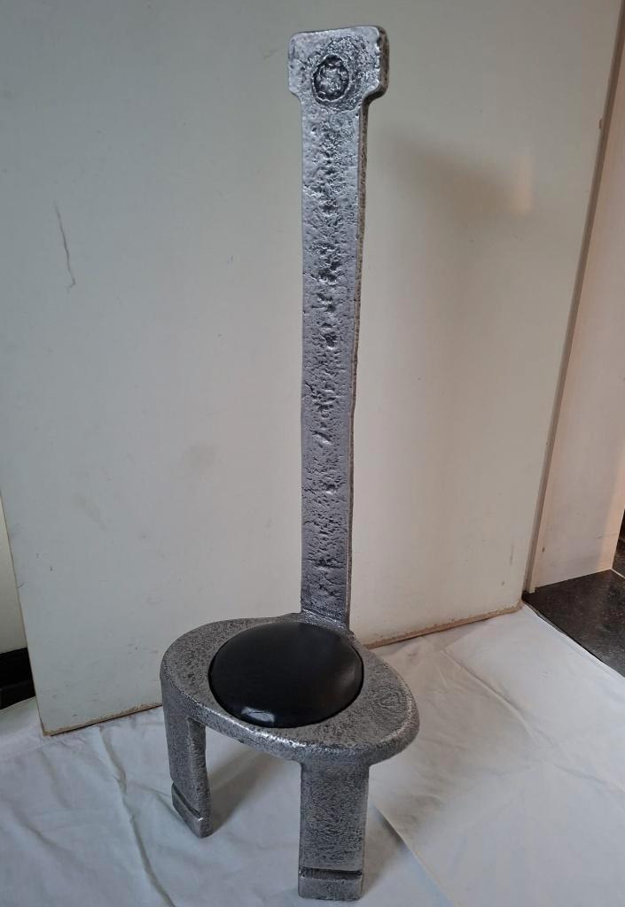 Willy Ceysens, stoel, gegoten aluminium, 70s, Antiek en Kunst, Kunst | Beelden en Houtsnijwerken, Ophalen of Verzenden