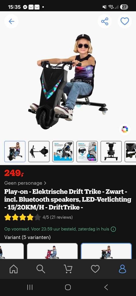 Elektrische Drift Trike - Zo Goed Als Nieuw!, Kinderen en Baby's, Speelgoed | Buiten | Accuvoertuigen, Zo goed als nieuw, Ophalen of Verzenden