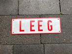 Te koop bord met tekst LEEG, Verzamelen, Ophalen of Verzenden, Zo goed als nieuw, Reclamebord