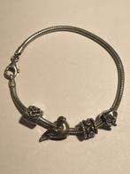 Orginele zilveren pandora armband met 4 bedels, Ophalen of Verzenden, Zo goed als nieuw, Zilver