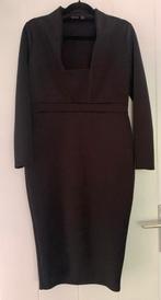 Prachtige zwarte strech japon -opstaand kraagje 40-42, Kleding | Dames, Maat 42/44 (L), Nieuw, Ophalen of Verzenden, Onder de knie