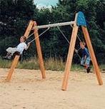 Houten schommel met 2 zitjes, Kinderen en Baby's, Speelgoed | Buiten | Speeltoestellen, Ophalen, Zo goed als nieuw, Schommel