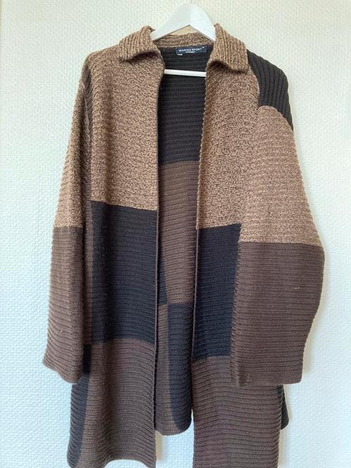 MARINA (RINALDI) SPORT Bruin Gebreid Vest Maat XL, Kleding | Dames, Truien en Vesten, Zo goed als nieuw, Maat 46/48 (XL) of groter