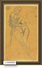 De Nacht, Auguste Rodin - 20 x 12 cm, Ophalen of Verzenden, Minder dan 50 cm, Tekening, Minder dan 50 cm