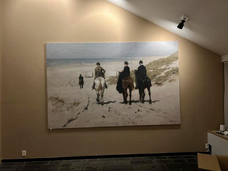 Mauve schilderij in peesframe 2 x 3 meter, Antiek en Kunst, Kunst | Schilderijen | Klassiek, Ophalen