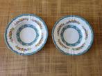 2x Crown Staffordshire Blue Lyric Tunis porseleinen bord, Antiek en Kunst, Antiek | Servies los, Ophalen of Verzenden