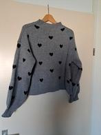 Trui met hartjes grijs 38-42, Kleding | Dames, Truien en Vesten, Maat 38/40 (M), Ophalen of Verzenden, Zo goed als nieuw, Grijs