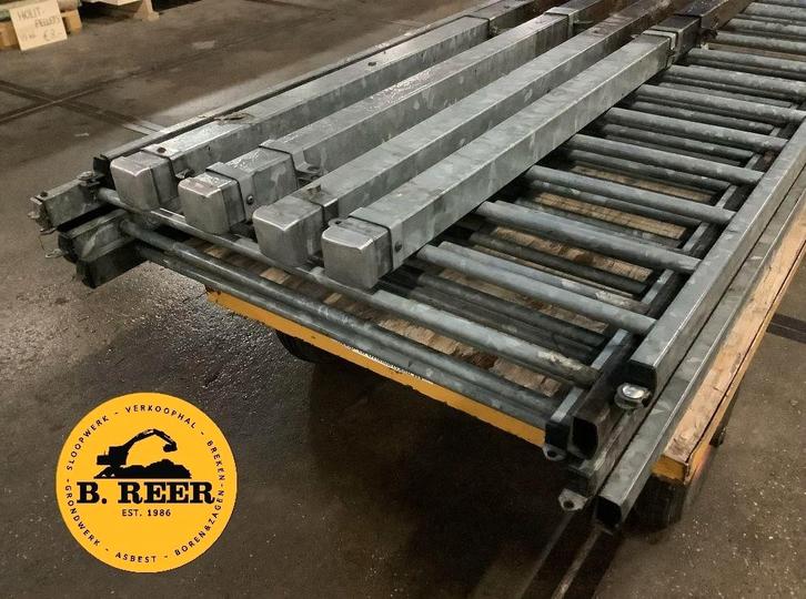 Gebruikt verzinkt metalen hekwerk, Tuin en Terras, Tuinhekken en Hekwerk, Gebruikt, Spijlenhekwerk, IJzer, Ophalen