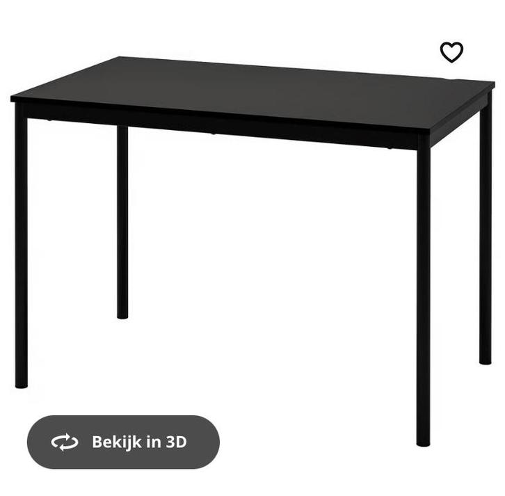 Zwarte IKEA 4 persoons Sandsberg tafel inlc. 4 kuipstoeltjes, Huis en Inrichting, Tafels | Eettafels, Zo goed als nieuw, 50 tot 100 cm