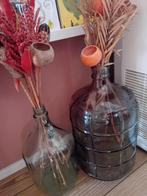 Glazen vazen met droogbloemen, Ophalen, Overige kleuren, Glas, Minder dan 50 cm