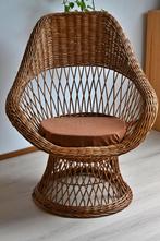 Vintage rieten stoel, Ophalen, Gebruikt, Bruin, Riet of Rotan