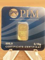 PIM, 0.1 gram .9999 goud in kaartje (1-10), Goud, Ophalen of Verzenden