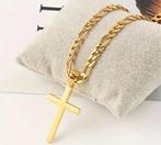 Ketting met kruis hanger, Ophalen of Verzenden, Nieuw, Goud, Overige materialen