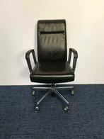 12 x Bureaustoel Kusch & Co, zwart leer, chroom voetkruis, Ophalen, Gebruikt, Zwart, Bureaustoel