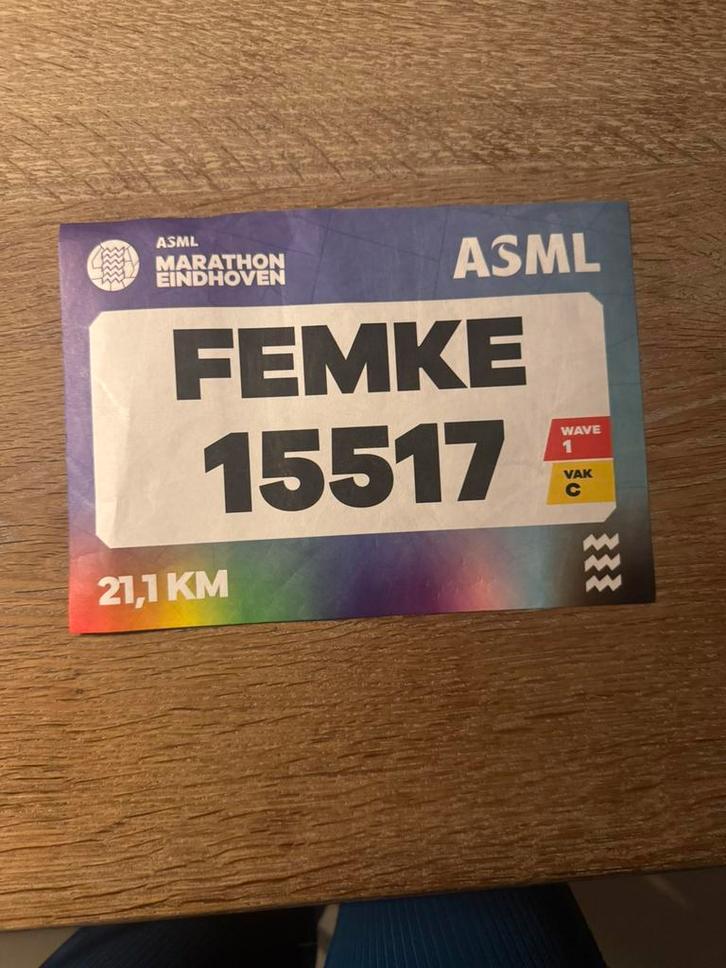 Startbewijs halve marathon eindhoven, Computers en Software, Beschrijfbare discs, Zo goed als nieuw, Overige typen, Ophalen