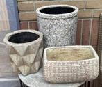 Set van 4 mooie degelijke en zware bloempotten, Ophalen, Overige materialen, Gebruikt, Tuin