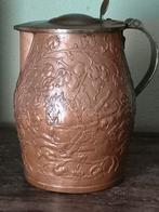 Antiek dekselkan koper met jacht voorstelling, Ophalen of Verzenden