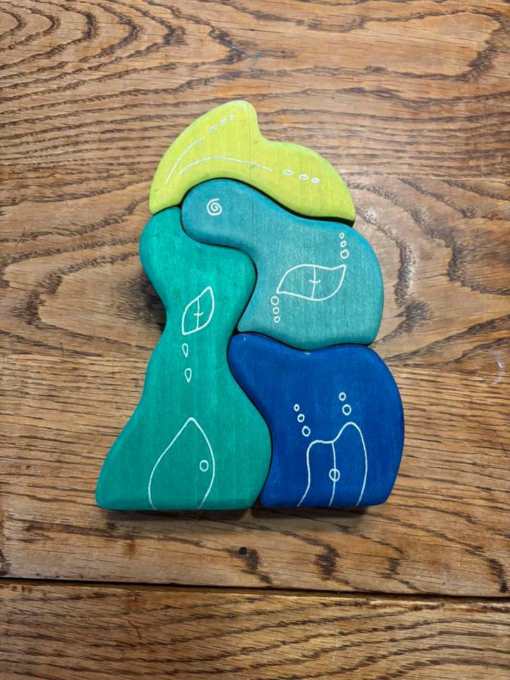 Grimms houten stapelpuzzel – Oceaan, Kinderen en Baby's, Speelgoed | Houten speelgoed, Zo goed als nieuw, Ophalen of Verzenden