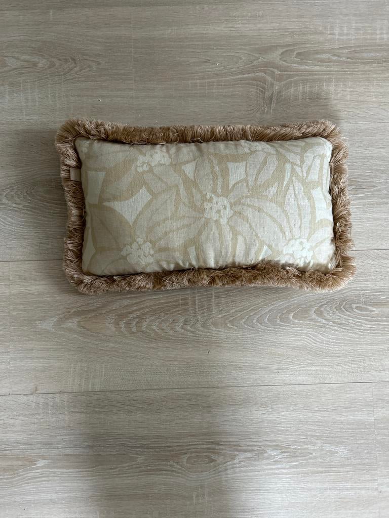 Beige Palais sierkussen met patroon, Huis en Inrichting, Woonaccessoires | Kussens, Ophalen, Gebruikt, Beige, Rechthoekig