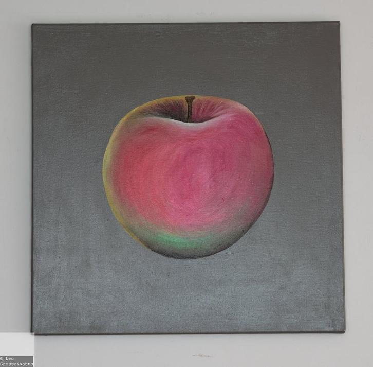 Botanisch schilderij appel, gesigneerd (model 1), Antiek en Kunst, Kunst | Schilderijen | Modern, Ophalen of Verzenden