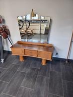 Vintage kaptafel met drieluik spiegel/ sidetable, Antiek en Kunst, Ophalen, Rechthoekig, Minder dan 50 cm