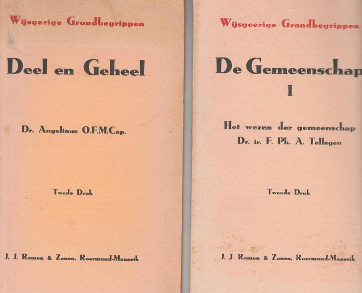 Wijsgerige Grondbegrippen De gemeenschap I & II/ Deel geheel, Boeken, Filosofie, Zo goed als nieuw, Algemeen, Ophalen of Verzenden