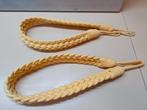 2 gevlochten gele gordijn embrasse met lus, Huis en Inrichting, Gebruikt, Overige kleuren, Minder dan 100 cm, 50 tot 100 cm