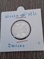 Zilveren halve gulden 1861 - Willem III, Postzegels en Munten, Munten | Nederland, Ophalen of Verzenden, Koning Willem III, Losse munt