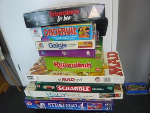Galgje; Hotel; 4 op n rij; Rummikub; Stratego; Triominos etc, Hobby en Vrije tijd, Gezelschapsspellen | Bordspellen, Zo goed als nieuw